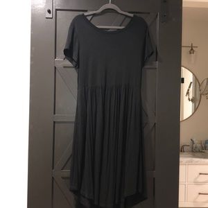 Tickled teal black stretchy dress